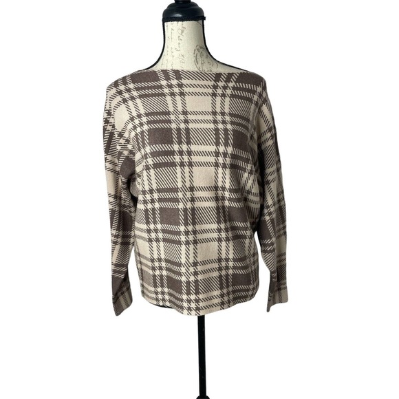 Adrienne Vittadini Sweaters - NEW! NWT ADRIENNE VITTADINI Check Print Sweater Brown/Beige Size‎ S